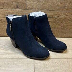 Style & Co Jamila Blue Zip Ankle Boots
